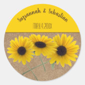 Sticker Rond Triple Tournesol Photos N'importe quel Modèle d'év (Devant)