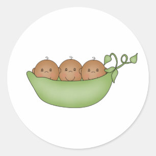 Sticker Rond Triplés afro-américains dans le pois