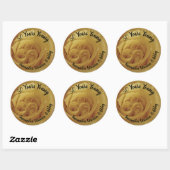 Sticker Rond Triplet Anniversaire Rose Jaune Fête du jalon (Feuille)