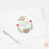 Sticker Rond Triplets Baby shower Adresse de retour (Enveloppe)