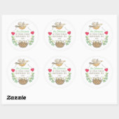 Sticker Rond Triplets Baby shower Adresse de retour (Feuille)