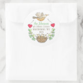 Sticker Rond Triplets Baby shower Adresse de retour (Sac)