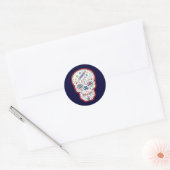 Sticker Rond Trippy Sugar Skull (Enveloppe)