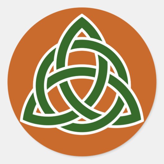 Sticker Rond Triquet noeud celtique (vert et blanc) (Devant)