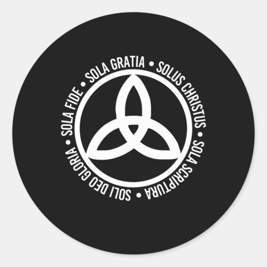 Sticker Rond Triquetra de la Trinité chrétienne de cinq solas (Devant)