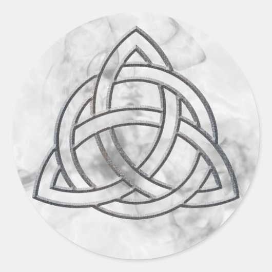Sticker Rond Triquetra Silver Bevel (Devant)