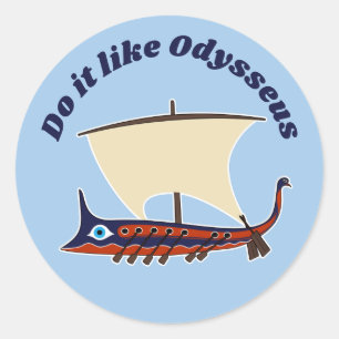 Sticker Rond Trireme grecque antique : Faites-le comme Odysseus