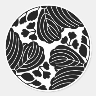 Sticker Rond Trisected paulownias with 5&3 blooms