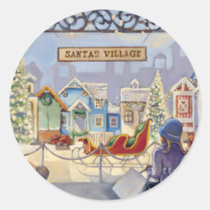 Sticker Rond Trish Biddle Père Noël Villiage