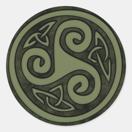 Sticker Rond Triskele celtique ou Triskelion (Devant)
