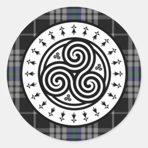 Sticker Rond Triskele & Tartan National Breizh