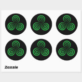 Sticker Rond Triskele vert (Feuille)