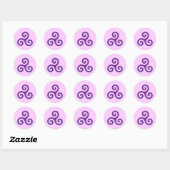 Sticker Rond Triskele Violet (Feuille)