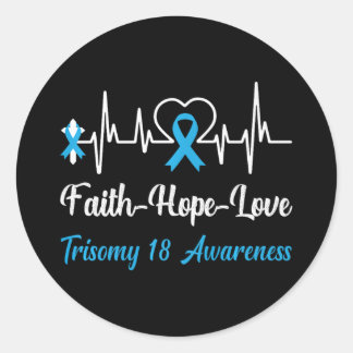 Sticker Rond Trisomie 18 Sensibilisation battement de coeur Chr
