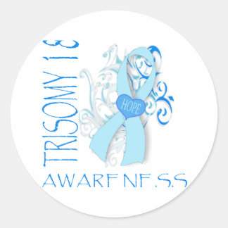STICKER ROND TRISOMIE 18, TRISOMIE 18 SENSIBILISATION