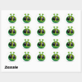 Sticker Rond Triste Alien (Feuille)