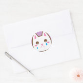 STICKER ROND TRISTE CAT (Enveloppe)