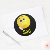 Sticker Rond Triste Emoji Emoticon visage de dessin (Enveloppe)