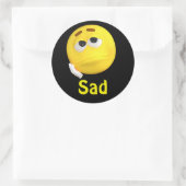 Sticker Rond Triste Emoji Emoticon visage de dessin (Sac)