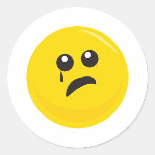 Sticker Rond Triste Pleure Mignonne Face