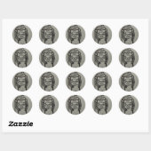 Sticker Rond triste robot fils (Feuille)