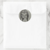 Sticker Rond triste robot fils (Sac)