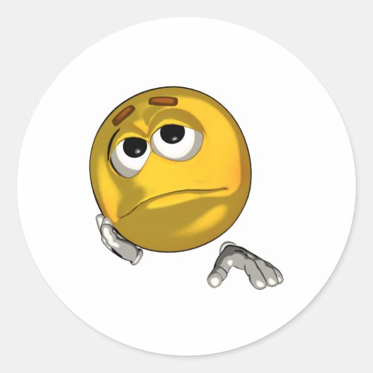 Sticker Rond Triste - toon (Devant)