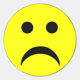 Sticker Rond Triste visage