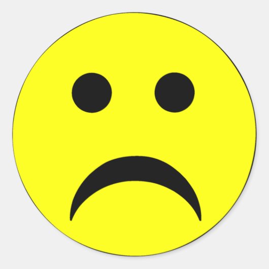 Sticker Rond Triste visage (Devant)