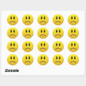 Sticker Rond Triste visage (Feuille)
