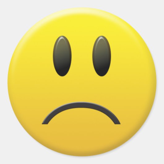 Sticker Rond Triste visage (Devant)