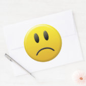 Sticker Rond Triste visage (Enveloppe)