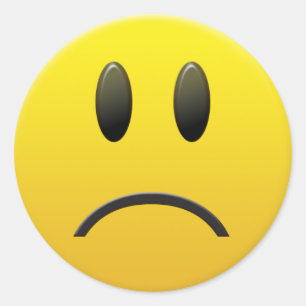 Sticker Rond Triste visage