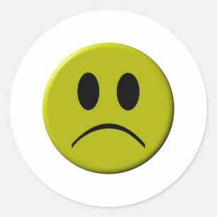 Sticker Rond Triste visage