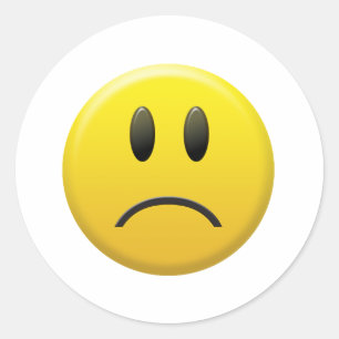 Sticker Rond Triste visage