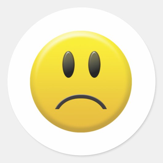 Sticker Rond Triste visage (Devant)