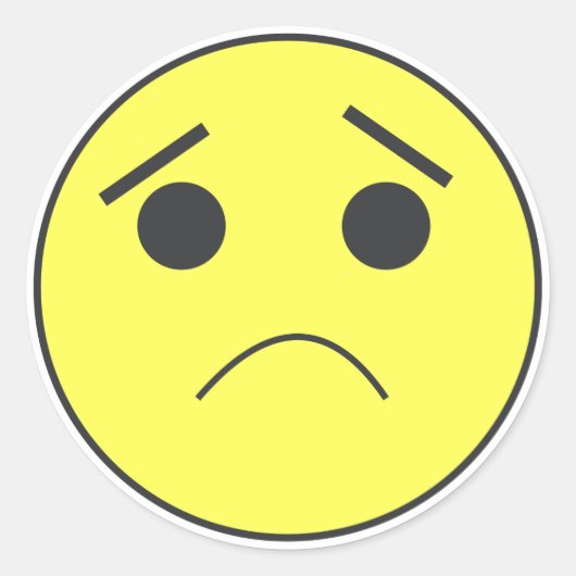 Sticker Rond Triste visage Emoticon humeur (Devant)
