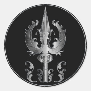 Sticker Rond Trisula - Trident de Shiva