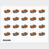 Sticker Rond Triumph TR6 Orange Car (Feuille)
