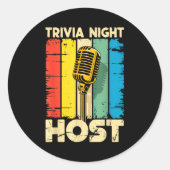 Sticker Rond Trivia Night Host Quiz Game Entertainer Moderator  (Devant)