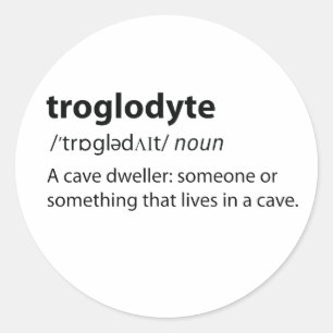 Sticker Rond Troglodyte - Funny Cave Dweller Caver Spéléologie