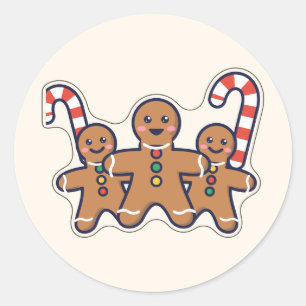 Sticker Rond Trois amis biscuits au gingembre