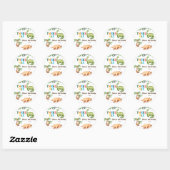 Sticker Rond Trois anniversaires de enfants Rex (Feuille)
