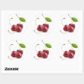 Sticker Rond Trois cerises douces (Feuille)
