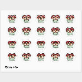 Sticker Rond Trois champignons merci (Feuille)