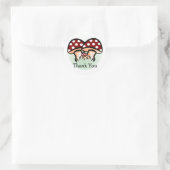 Sticker Rond Trois champignons merci (Sac)