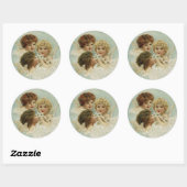 Sticker Rond Trois Cherubs Vintages (Feuille)