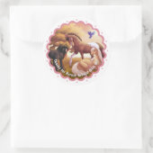 Sticker Rond Trois chevaux dans un pâturage (Sac)