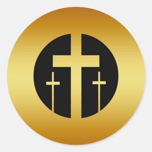 STICKER ROND TROIS CROIX D'OR (Devant)