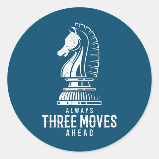 Sticker Rond Trois Déplacements Devant I Chess Matt Jeu Jeu Jeu (Devant)
